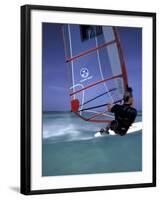 Windsurfing at Malmok Beach, Antigua, Caribbean-Greg Johnston-Framed Photographic Print