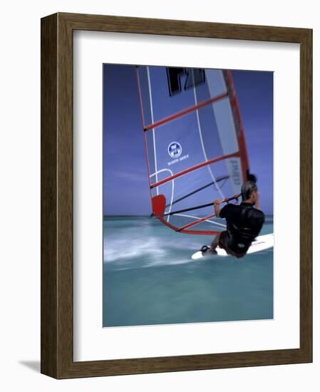 Windsurfing at Malmok Beach, Antigua, Caribbean-Greg Johnston-Framed Photographic Print