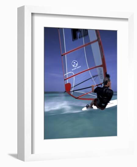 Windsurfing at Malmok Beach, Antigua, Caribbean-Greg Johnston-Framed Photographic Print