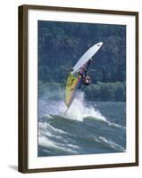 Windsurfing in Hood River, Oregon, USA-Lee Kopfler-Framed Premium Photographic Print