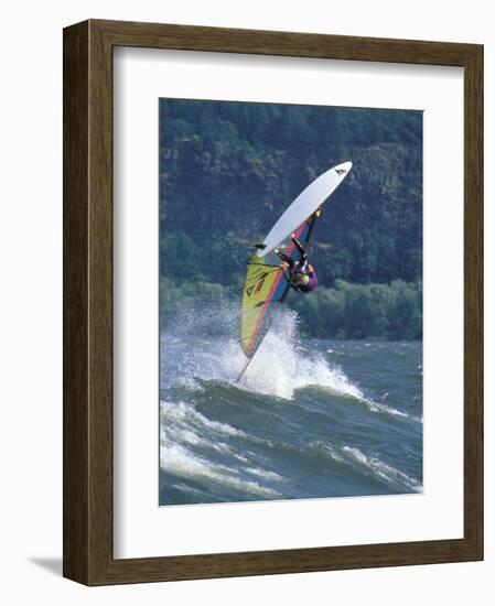 Windsurfing in Hood River, Oregon, USA-Lee Kopfler-Framed Photographic Print