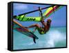Windsurfing Jumping, Aruba, Caribbean-James Kay-Framed Stretched Canvas
