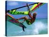 Windsurfing Jumping, Aruba, Caribbean-James Kay-Stretched Canvas