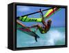 Windsurfing Jumping, Aruba, Caribbean-James Kay-Framed Stretched Canvas