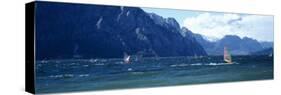 Windsurfing on a Lake, Lake Garda, Italy-null-Stretched Canvas