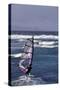 Windsurfing on the Ocean at Sunset, Maui, Hawaii, USA-Gerry Reynolds-Stretched Canvas