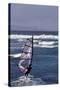 Windsurfing on the Ocean at Sunset, Maui, Hawaii, USA-Gerry Reynolds-Stretched Canvas