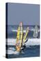 Windsurfing on the Ocean at Sunset, Maui, Hawaii, USA-Gerry Reynolds-Stretched Canvas