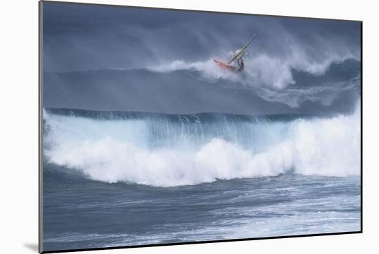 Windsurfing on the Ocean at Sunset, Maui, Hawaii, USA-Gerry Reynolds-Mounted Photographic Print