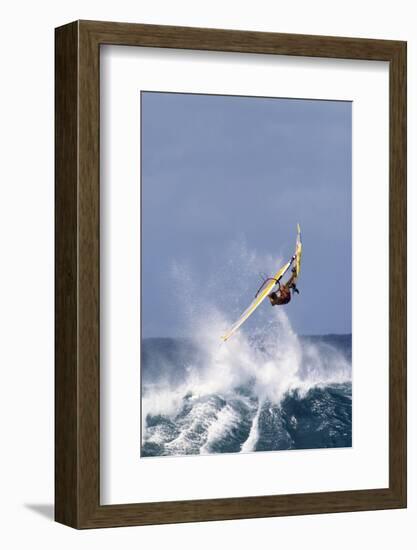 Windsurfing on the Ocean at Sunset, Maui, Hawaii, USA-Gerry Reynolds-Framed Photographic Print