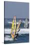 Windsurfing on the Ocean at Sunset, Maui, Hawaii, USA-Gerry Reynolds-Stretched Canvas