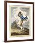 Windswept Man Battles His Way Across Hampstead Heath-James Gillray-Framed Art Print