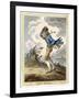 Windswept Man Battles His Way Across Hampstead Heath-James Gillray-Framed Art Print