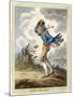 Windswept Man Battles His Way Across Hampstead Heath-James Gillray-Mounted Art Print