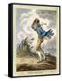 Windswept Man Battles His Way Across Hampstead Heath-James Gillray-Framed Stretched Canvas