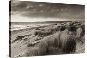 Windswept Sand Dunes on the Beach at Studland Bay, with Views Towards Old Harry Rocks, Dorset-Adam Burton-Stretched Canvas