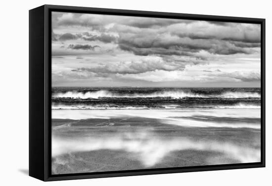 Windy Day on a Sandy Beach Between Bamburgh and Seahouses, Northumberland, Uk-Nadia Isakova-Framed Stretched Canvas