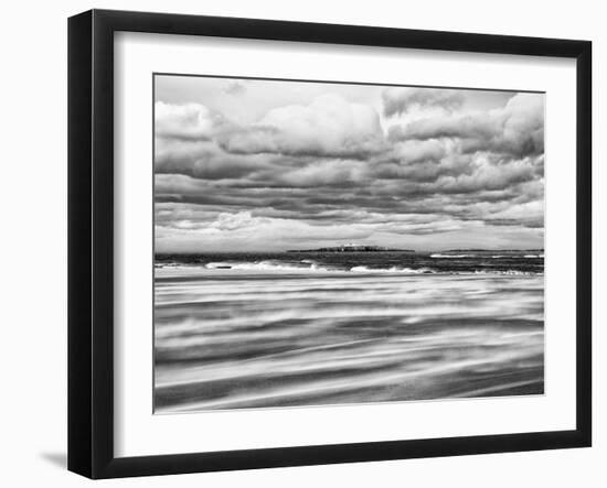 Windy Day on a Sandy Beach Between Bamburgh and Seahouses, Uk-Nadia Isakova-Framed Photographic Print