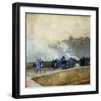 Windy Day, Paris, 1889-Childe Hassam-Framed Giclee Print