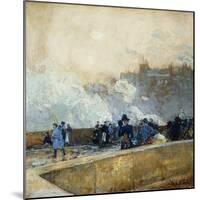 Windy Day, Paris, 1889-Childe Hassam-Mounted Giclee Print