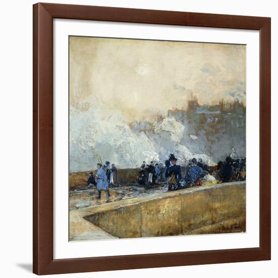 Windy Day, Paris-Childe Hassam-Framed Giclee Print