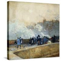 Windy Day, Paris-Childe Hassam-Stretched Canvas