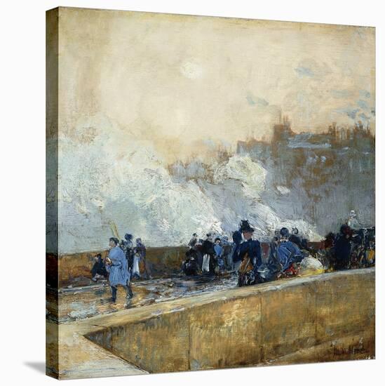 Windy Day, Paris-Childe Hassam-Stretched Canvas