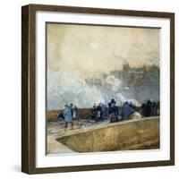 Windy Day, Paris-Childe Hassam-Framed Giclee Print