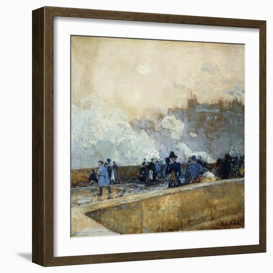 Windy Day, Paris-Childe Hassam-Framed Giclee Print