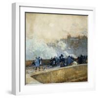 Windy Day, Paris-Childe Hassam-Framed Giclee Print