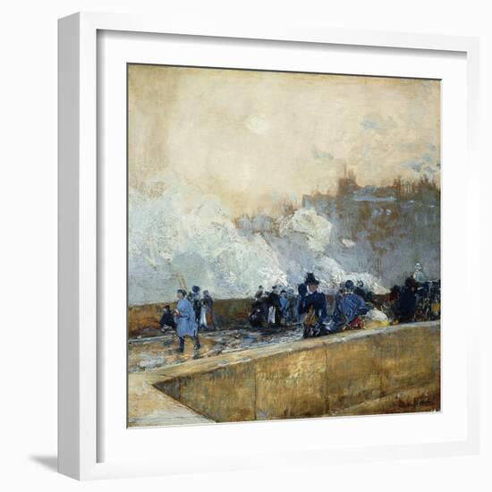 Windy Day, Paris-Childe Hassam-Framed Giclee Print