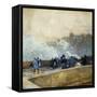 Windy Day, Paris-Childe Hassam-Framed Stretched Canvas