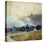 Windy Day, Paris-Childe Hassam-Stretched Canvas