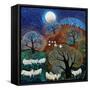 Windy Sheep, 2022 (Acrylics on Linen)-Lisa Graa Jensen-Framed Stretched Canvas