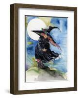 Windy Witch Halloween-sylvia pimental-Framed Art Print