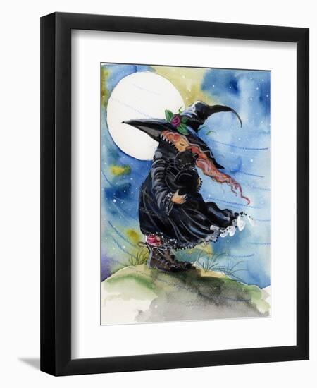 Windy Witch Halloween-sylvia pimental-Framed Art Print