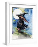 Windy Witch Halloween-sylvia pimental-Framed Art Print