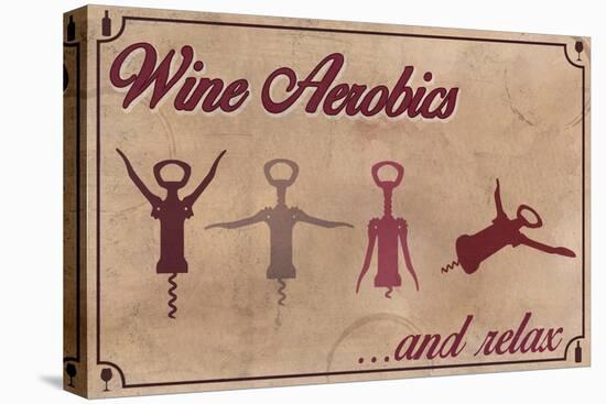 Wine Aerobics-Lantern Press-Stretched Canvas
