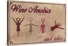 Wine Aerobics-Lantern Press-Stretched Canvas