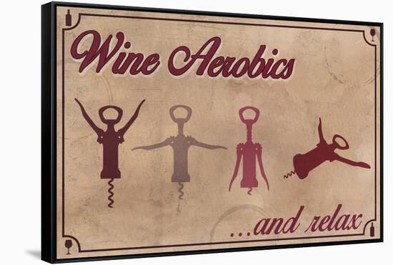 Wine Aerobics-Lantern Press-Framed Stretched Canvas