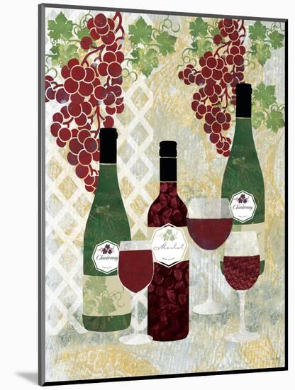 Wine and Bottles-Bee Sturgis-Mounted Art Print