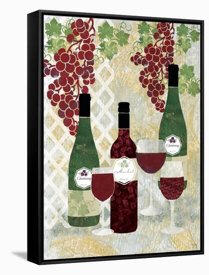 Wine and Bottles-Bee Sturgis-Framed Stretched Canvas