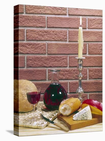 Wine and Cheese Evening-null-Stretched Canvas