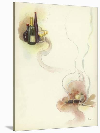 Wine and Cigars at the Savoy Hotel-Dudley Hardy-Stretched Canvas