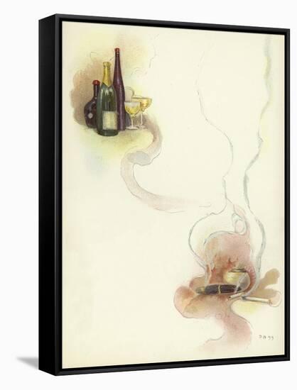 Wine and Cigars at the Savoy Hotel-Dudley Hardy-Framed Stretched Canvas