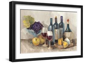 Wine and Fruit I v2 Light-Albena Hristova-Framed Art Print