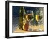 Wine and Glasses Behind Frosted Glass-Mitch Diamond-Framed Premium Photographic Print