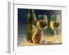 Wine and Glasses Behind Frosted Glass-Mitch Diamond-Framed Premium Photographic Print