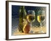 Wine and Glasses Behind Frosted Glass-Mitch Diamond-Framed Photographic Print