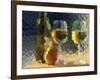 Wine and Glasses Behind Frosted Glass-Mitch Diamond-Framed Photographic Print